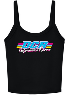 Women's black DCB retro tank
