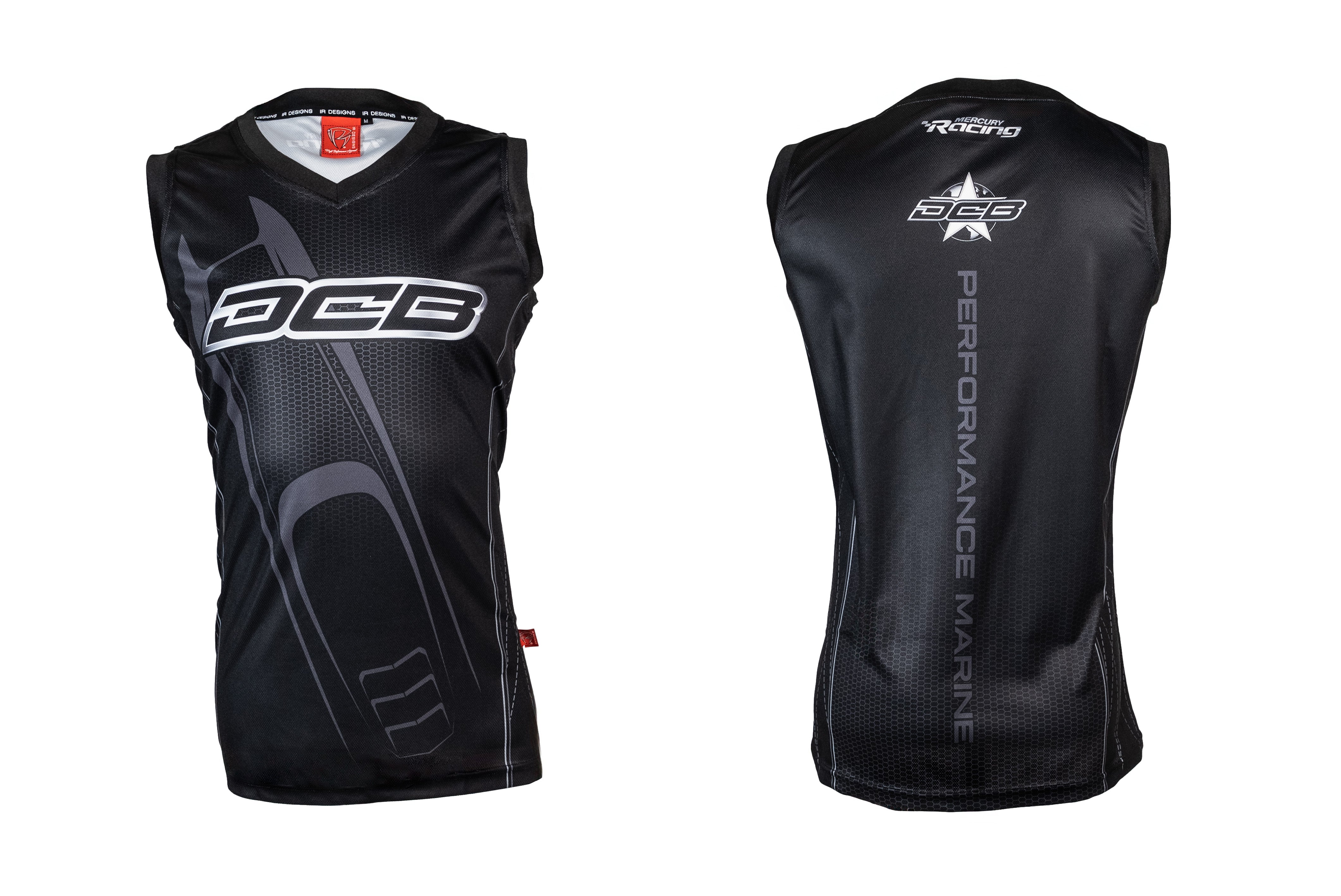 DCB MENS CUT OFF SLEEVE JERSEY- BLACK/WHITE