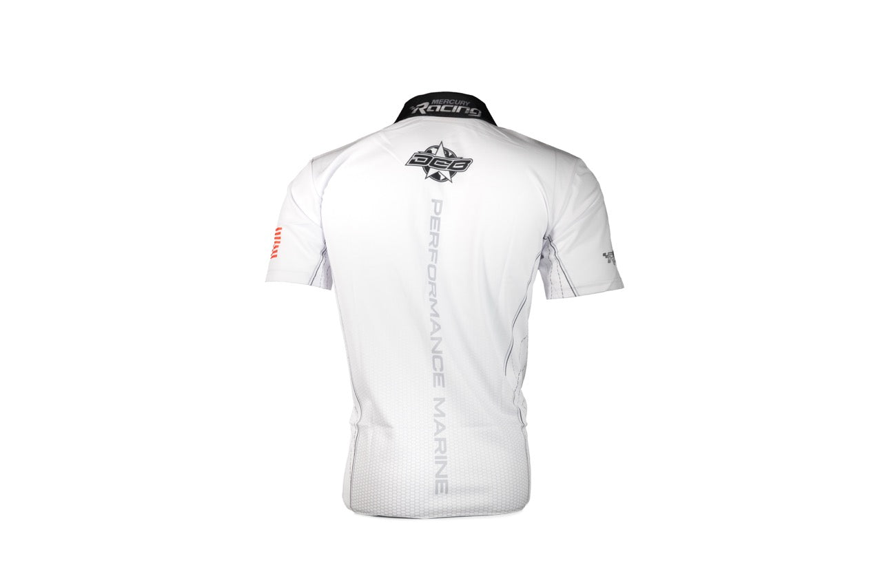 DCB WHITE/GREY MENS 1/4 ZIP POLO JERSEY