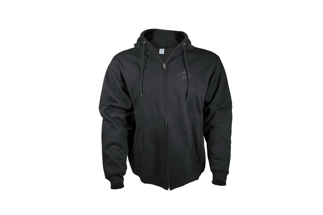 DCB BLACK/BLACK STAR MENS ZIP UP HOODIE