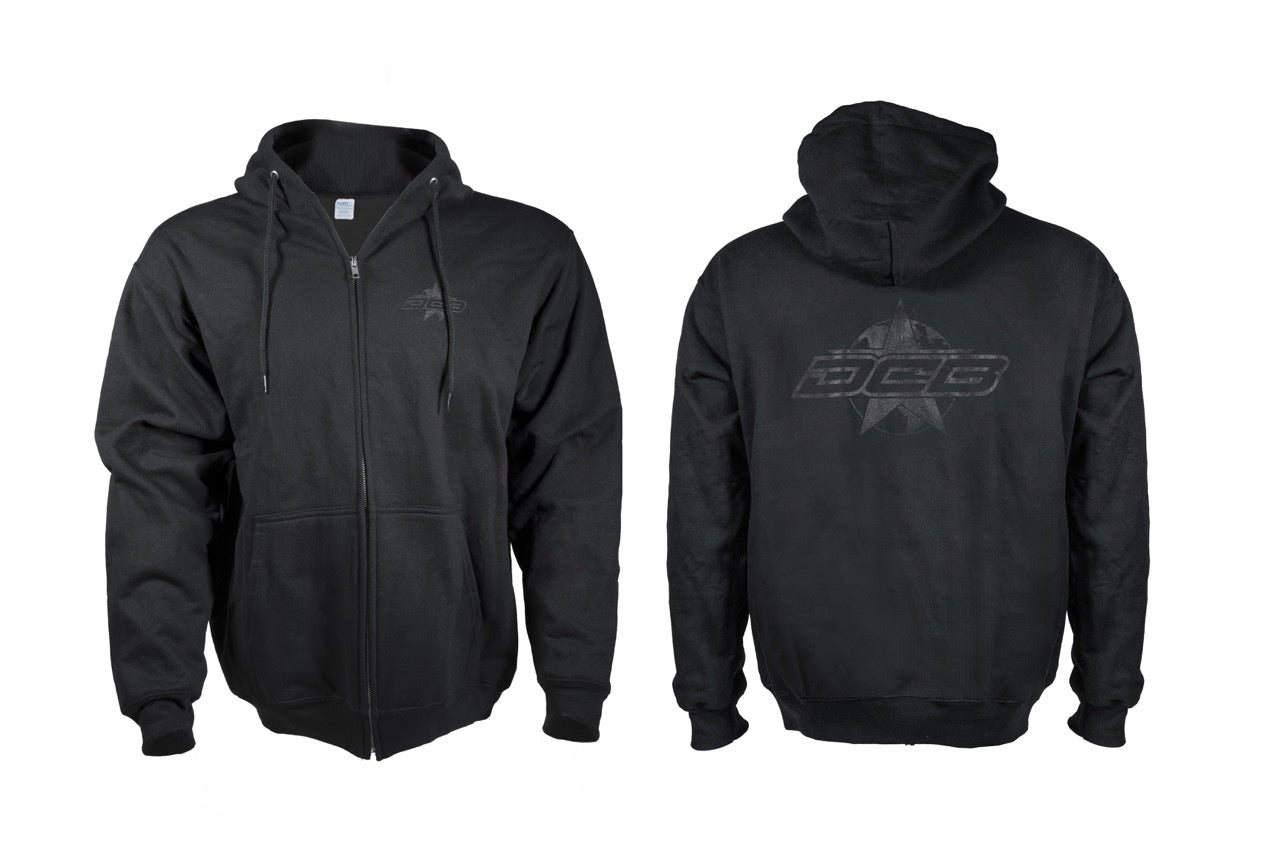 DCB BLACK/BLACK STAR MENS ZIP UP HOODIE