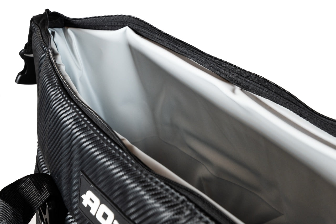 DCB NEW LOGO BLACK CARBON FIBER AO 36 PACK COOLER BAG