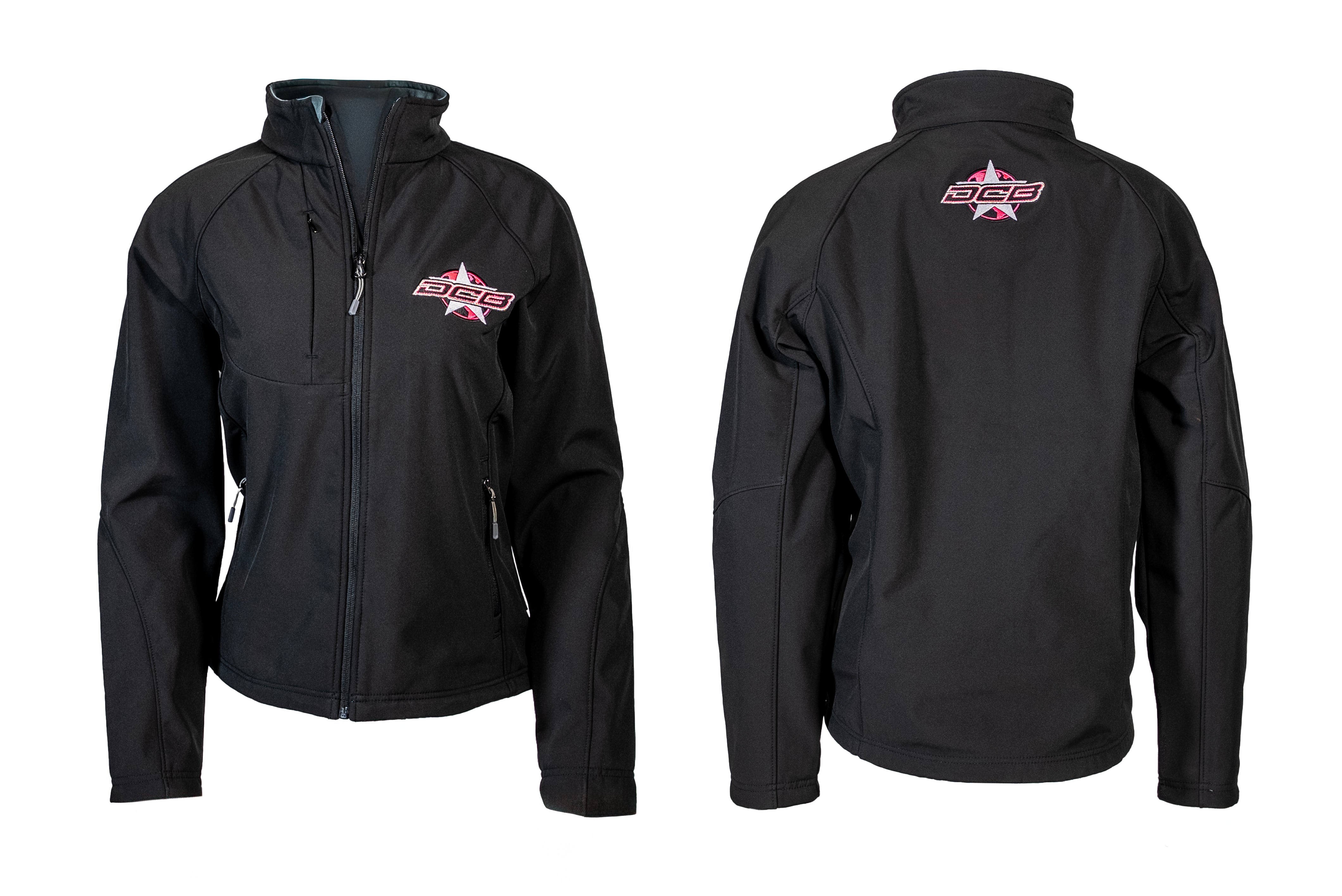 DCB PINK STAR WOMENS BLACK SOFT SHELL JACKET
