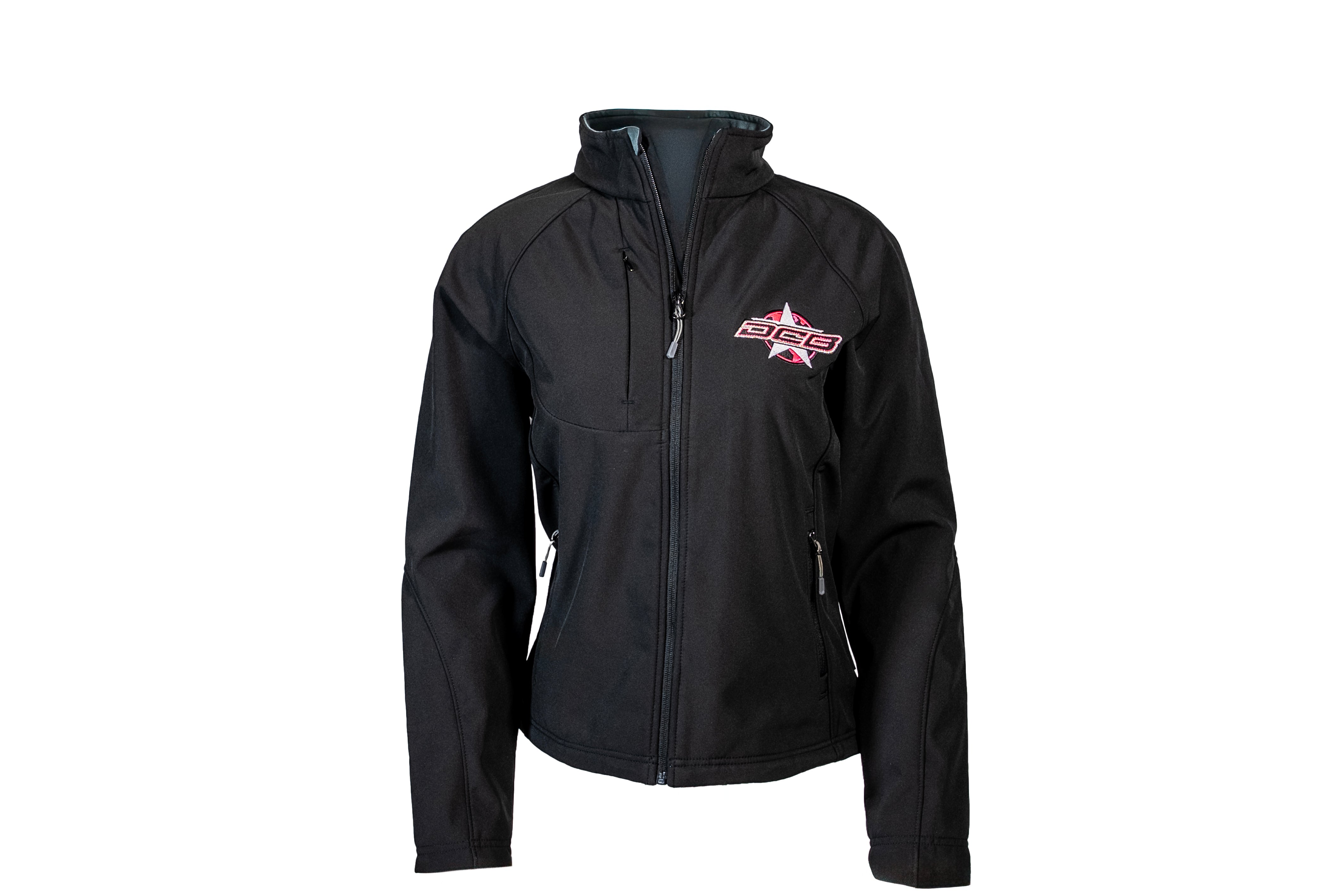 DCB PINK STAR WOMENS BLACK SOFT SHELL JACKET