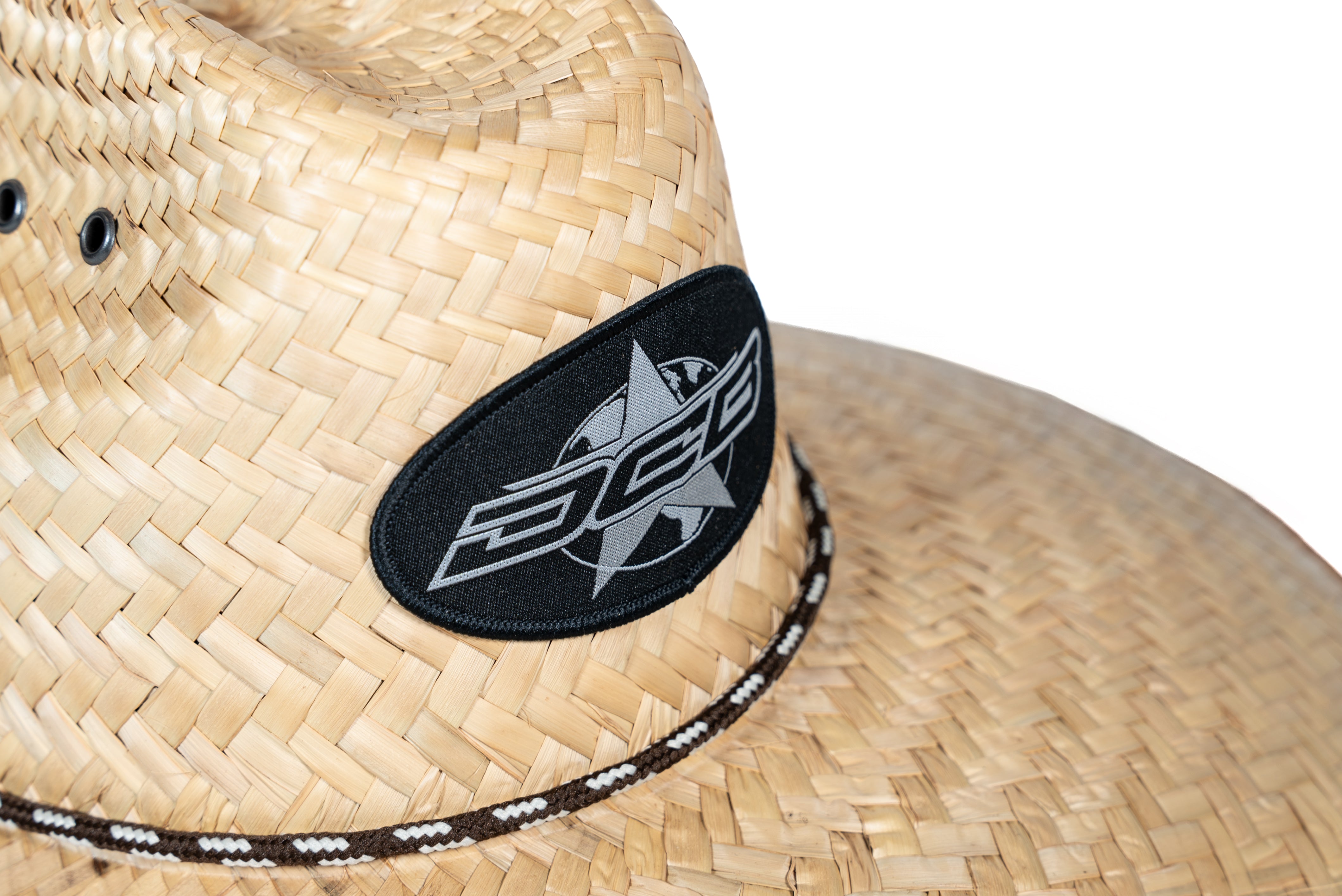 DCB SILVER STAR/TAN STRAW HAT BROWN STRING