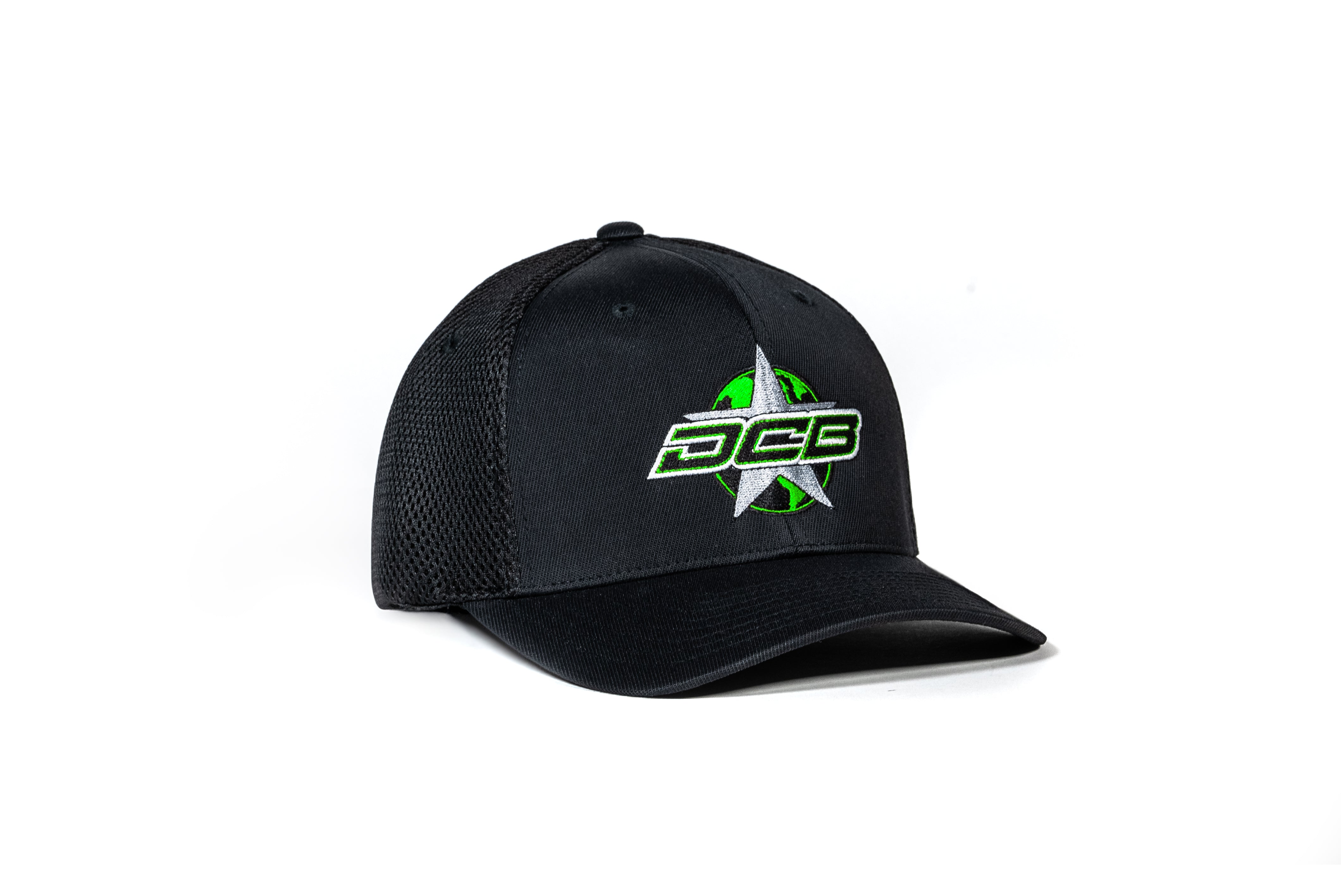 DCB LOGO BLACK FABRIC MESH FITTED HAT