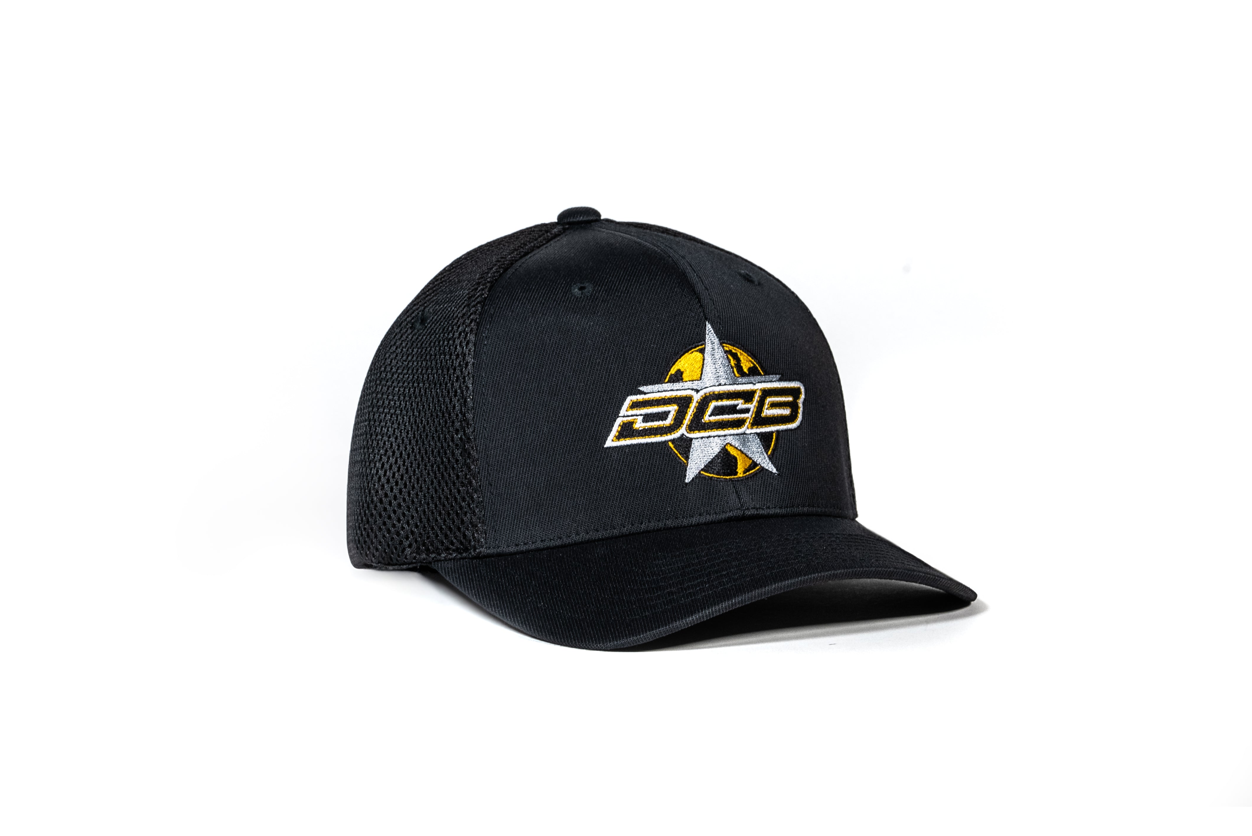 DCB LOGO BLACK FABRIC MESH FITTED HAT