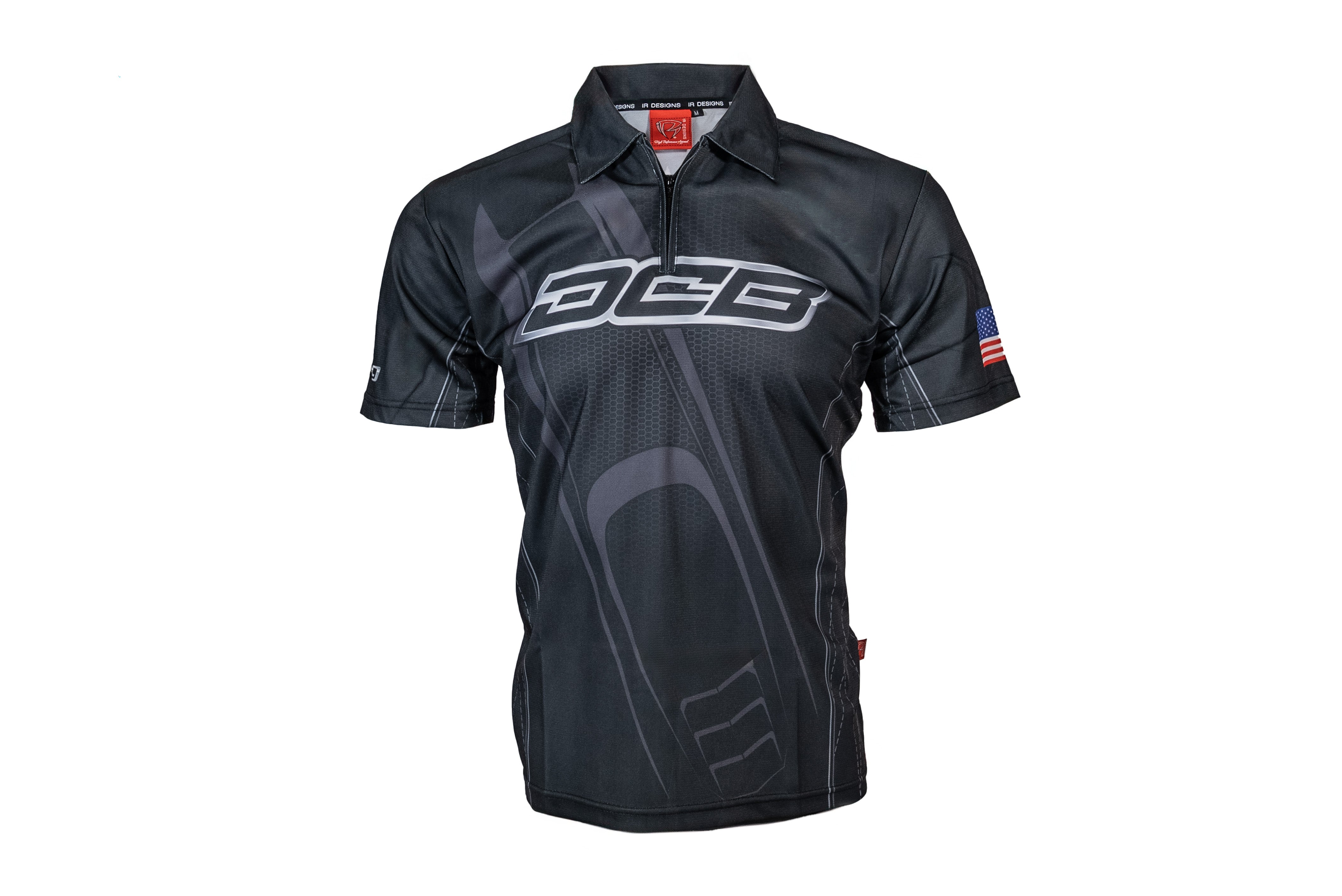 DCB BLACK/GREY MENS 1/4 ZIP POLO JERSEY