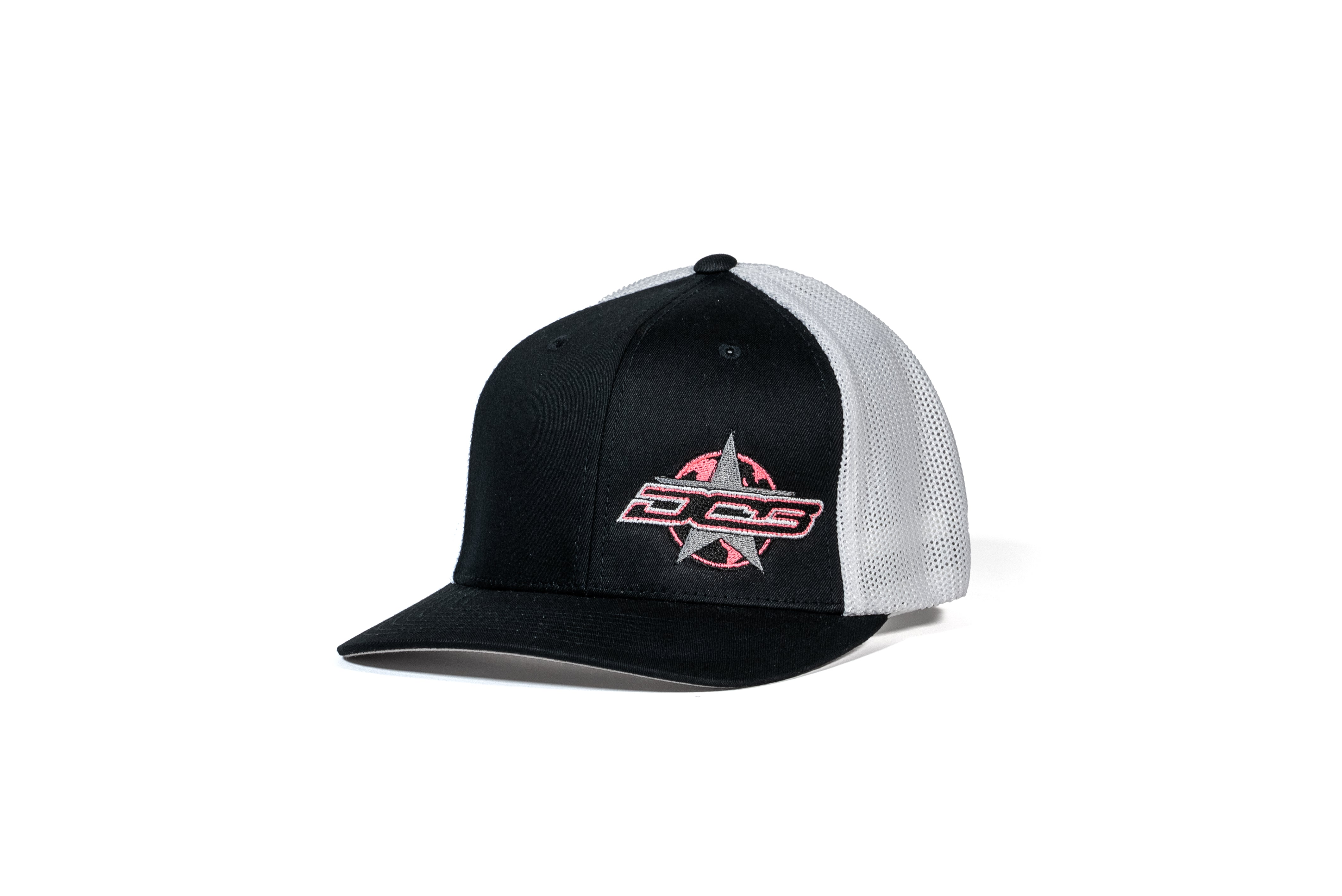 DCB LOGO BLACK WITH WHITE FABRIC MESH FITTED HAT