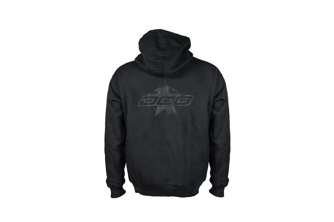 DCB BLACK/BLACK STAR MENS ZIP UP HOODIE
