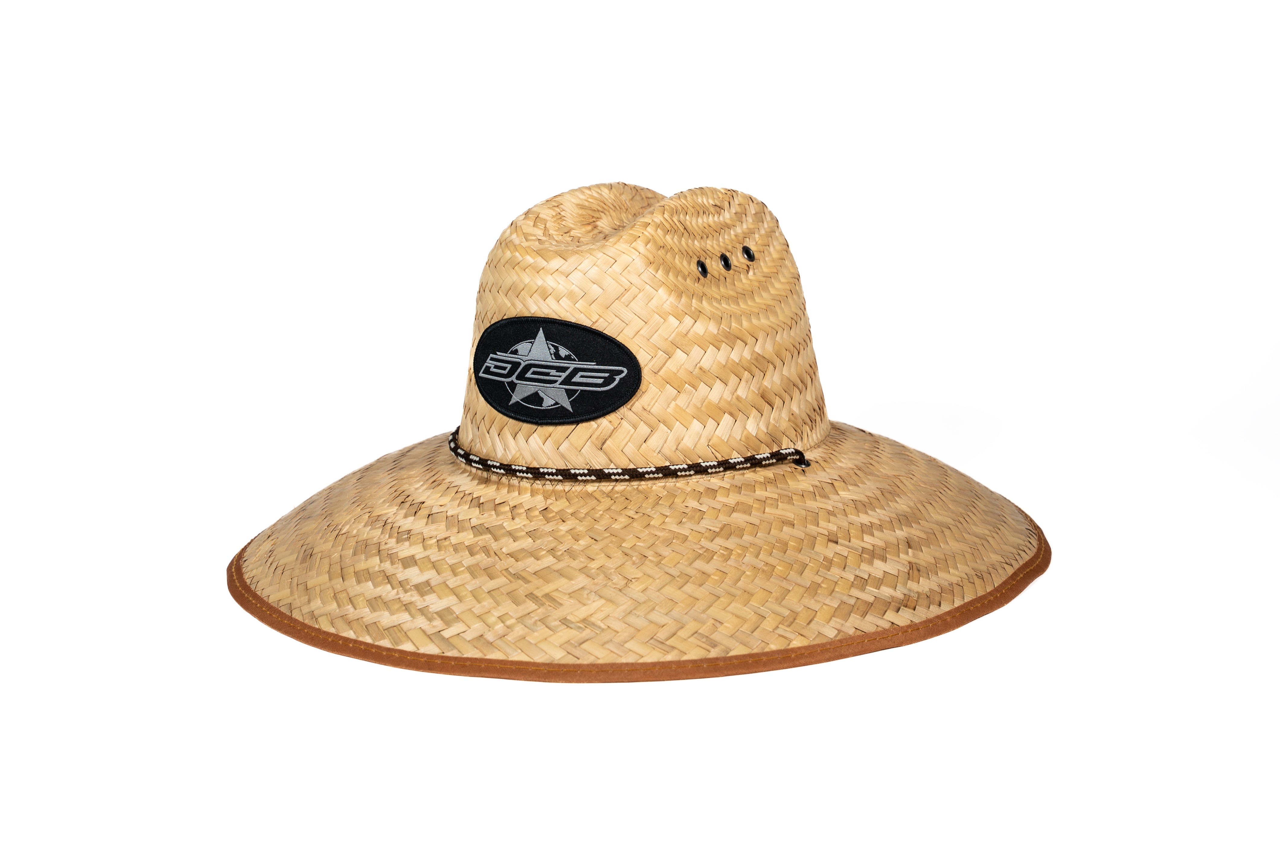 DCB SILVER STAR/TAN STRAW HAT BROWN STRING