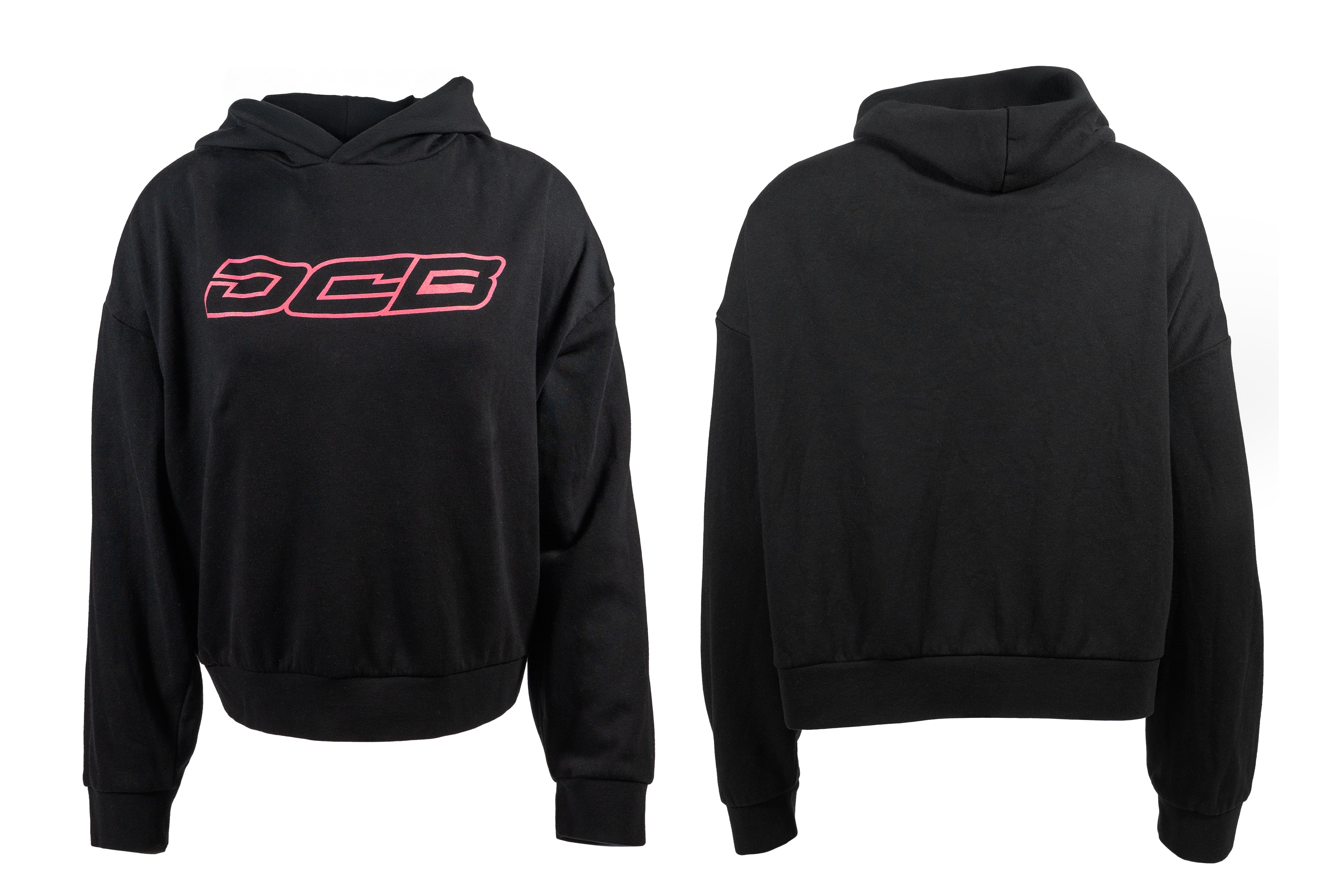 DCB BLACK/PINK WOMENS CROP TOP HOODIE