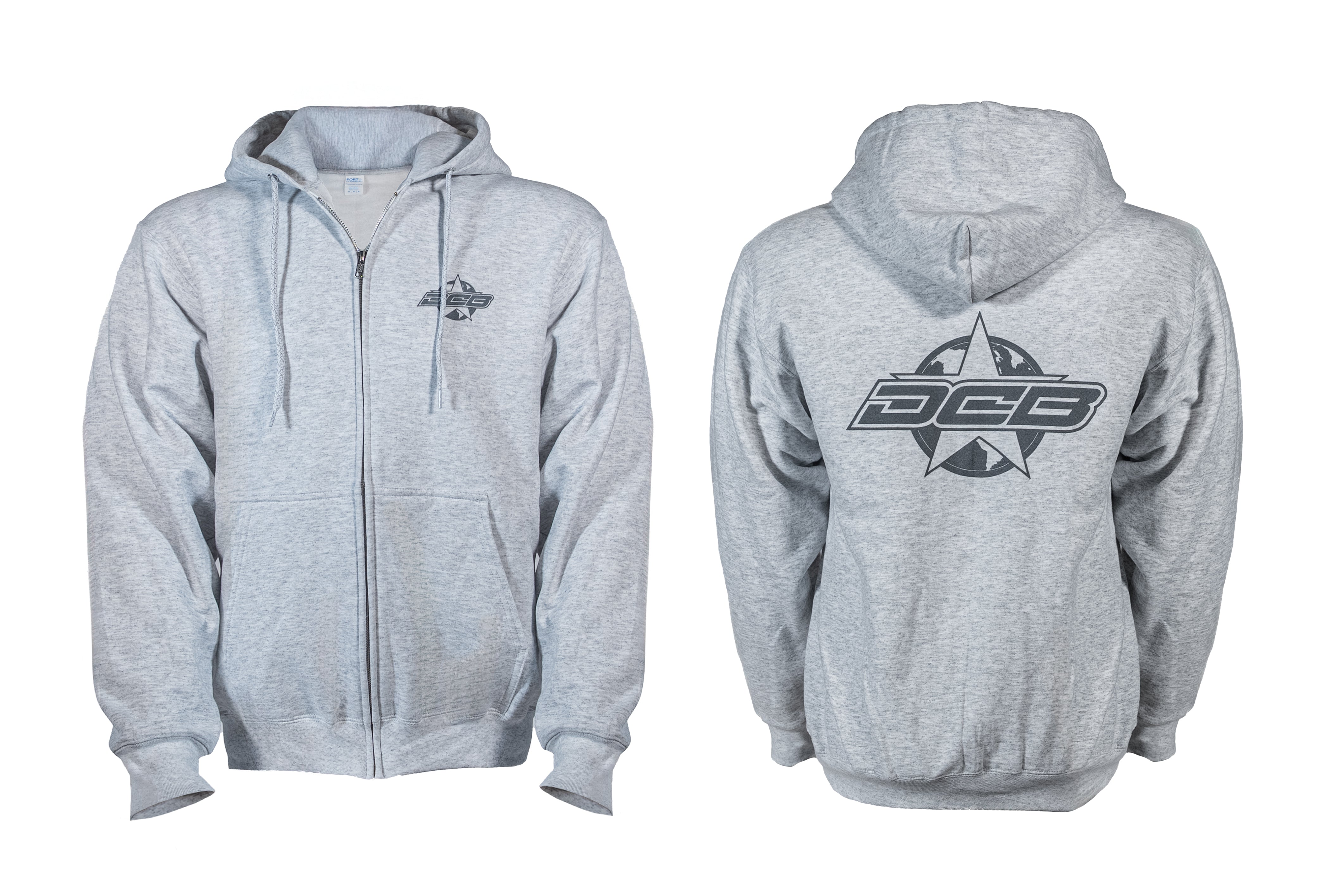 DCB GREY MENS ZIP UP HOODIE