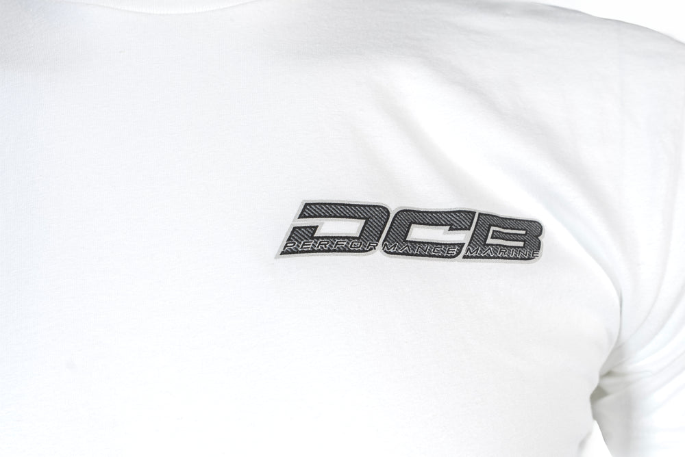 DCB CARBON FIBER LOGO/WHITE MENS T-SHIRT