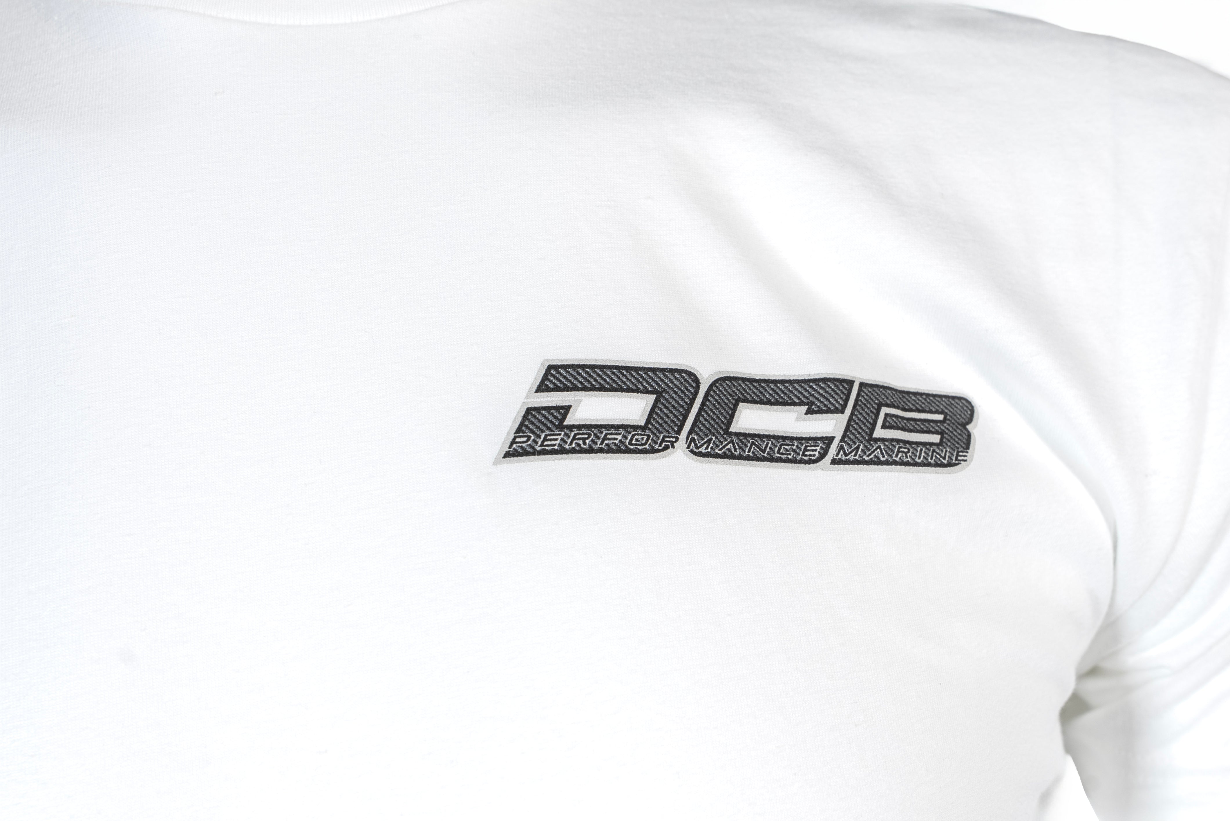 DCB CARBON FIBER LOGO/WHITE MENS T-SHIRT