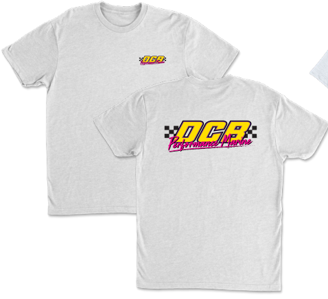 Men's heather white retro DCB short sleeve shirt