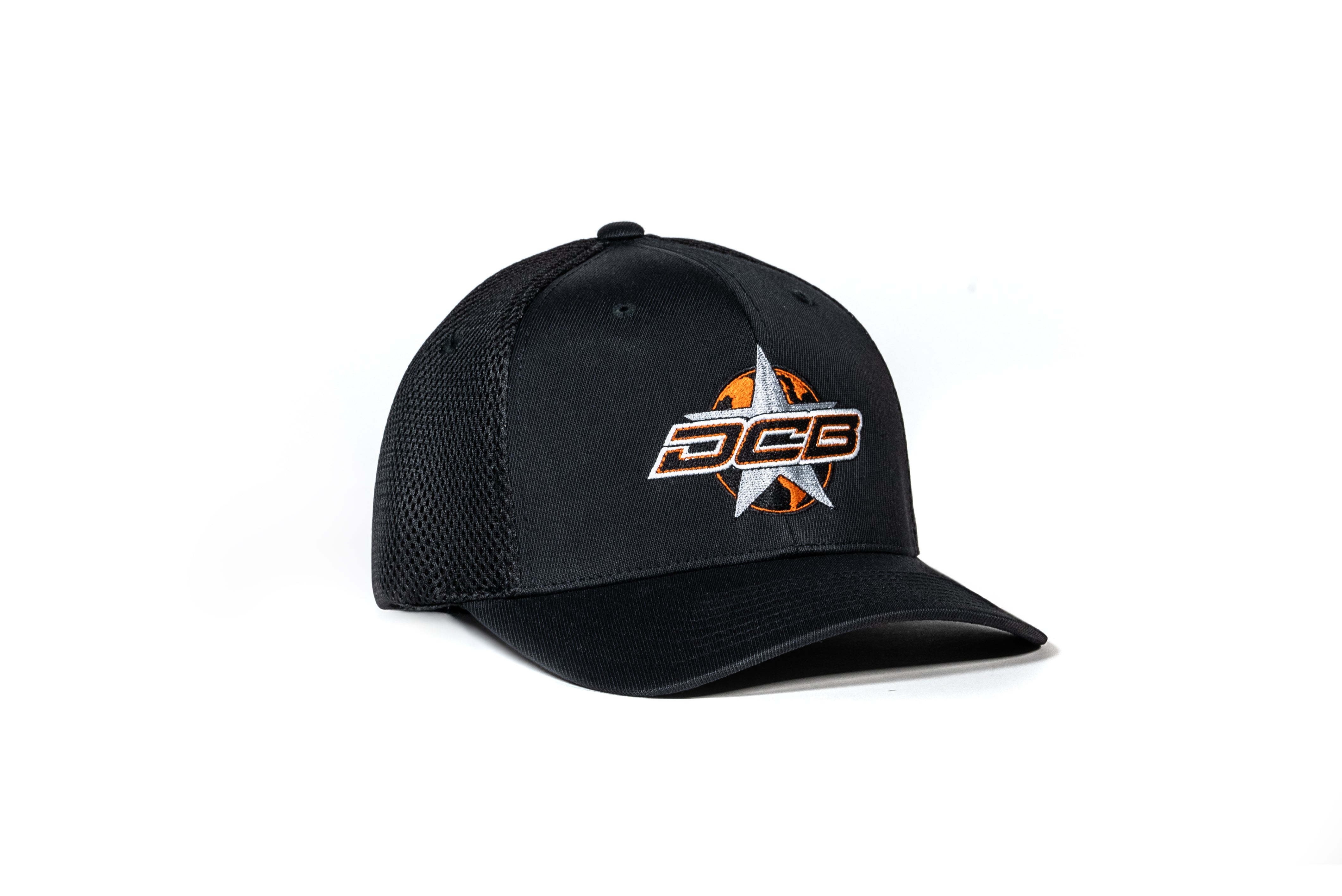 DCB LOGO BLACK FABRIC MESH FITTED HAT