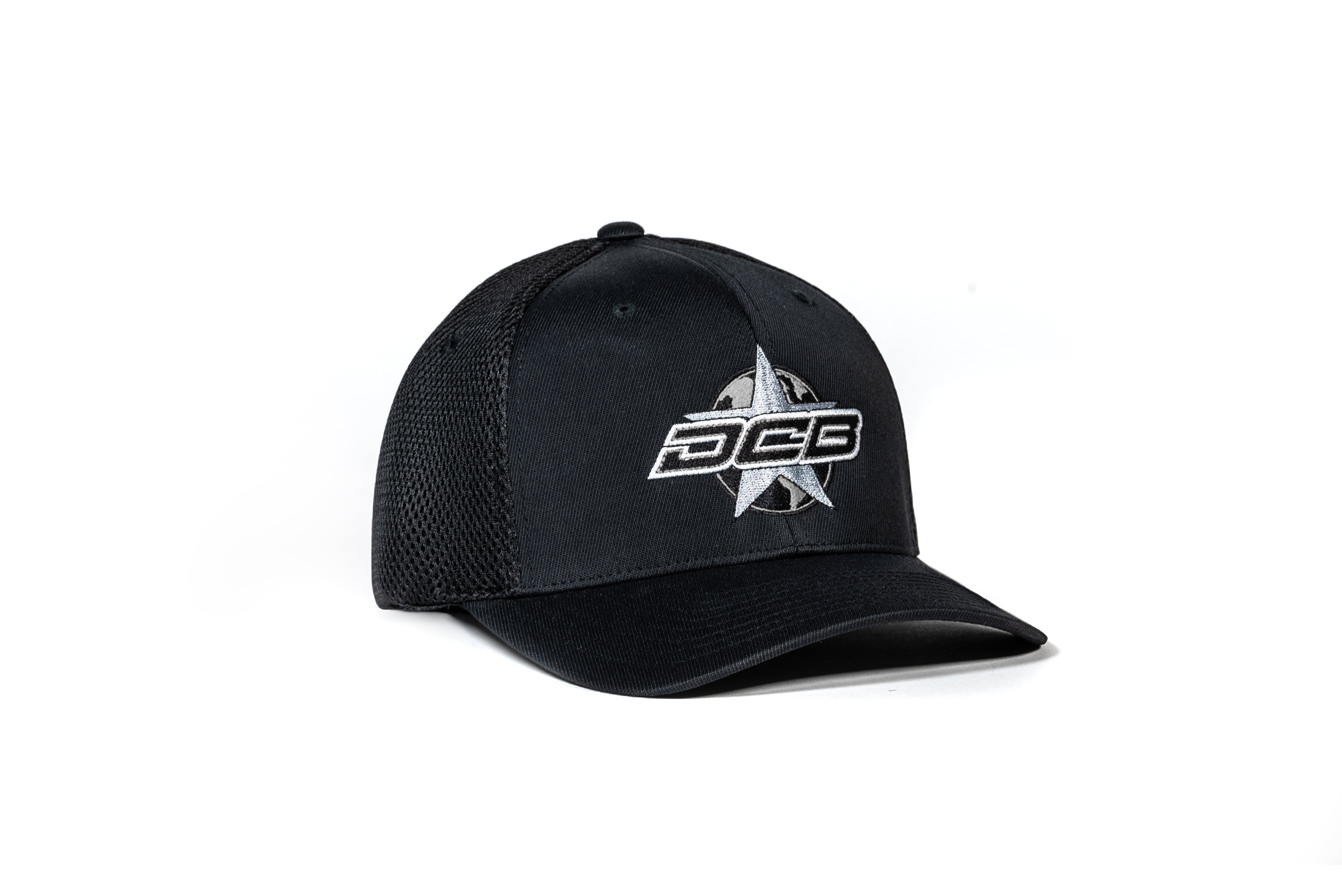 DCB LOGO BLACK FABRIC MESH FITTED HAT